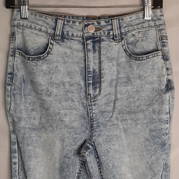 Acid Wash Destructed Skinny Jeans M - Picture 3 of 5